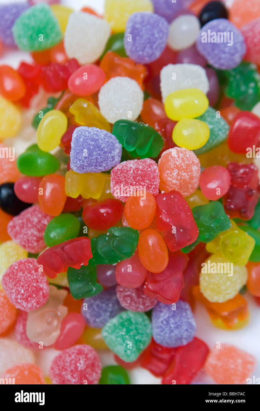 Gummy Bears Gum Drops Jelly Beans Candy sales in the US have remained strong despite an across the board increase in the price o Stock Photo
