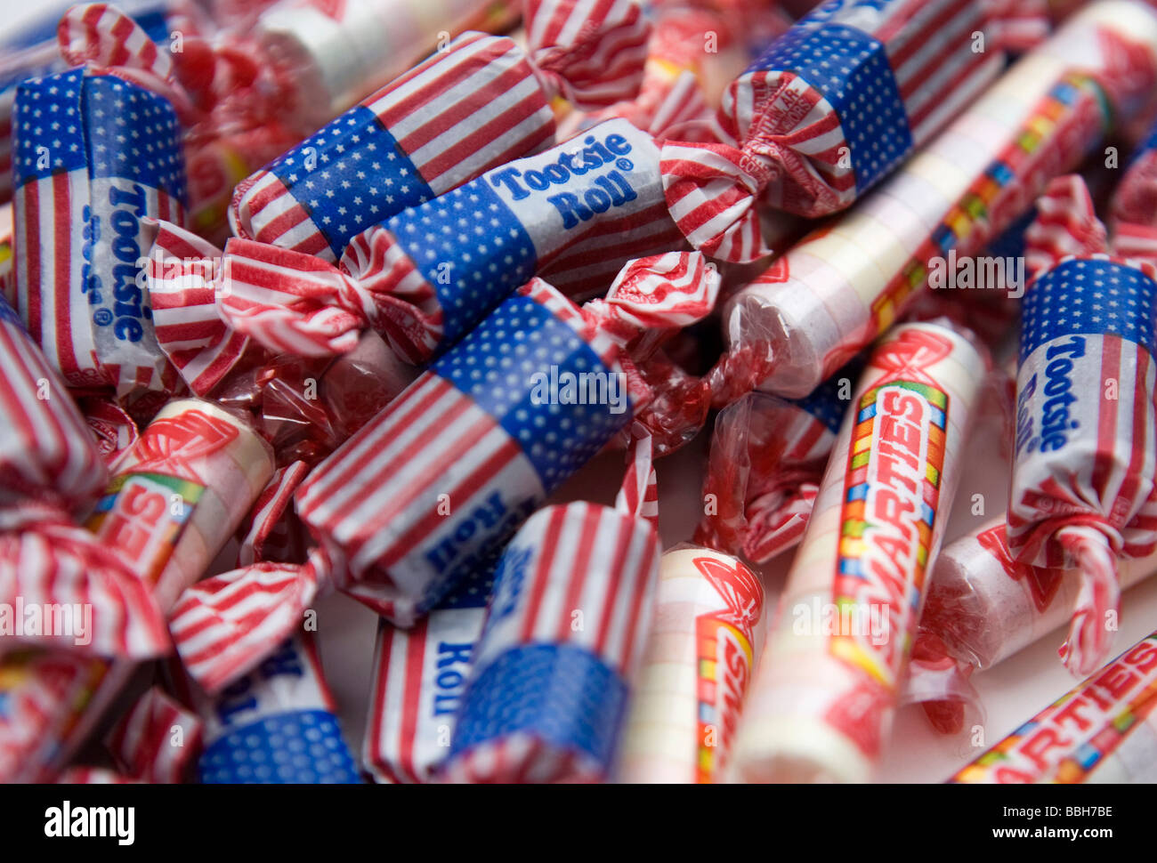 American Flag Tootsie Rolls and Smarties Candy sales in the U S have remained strong despite an across the board increase in the Stock Photo