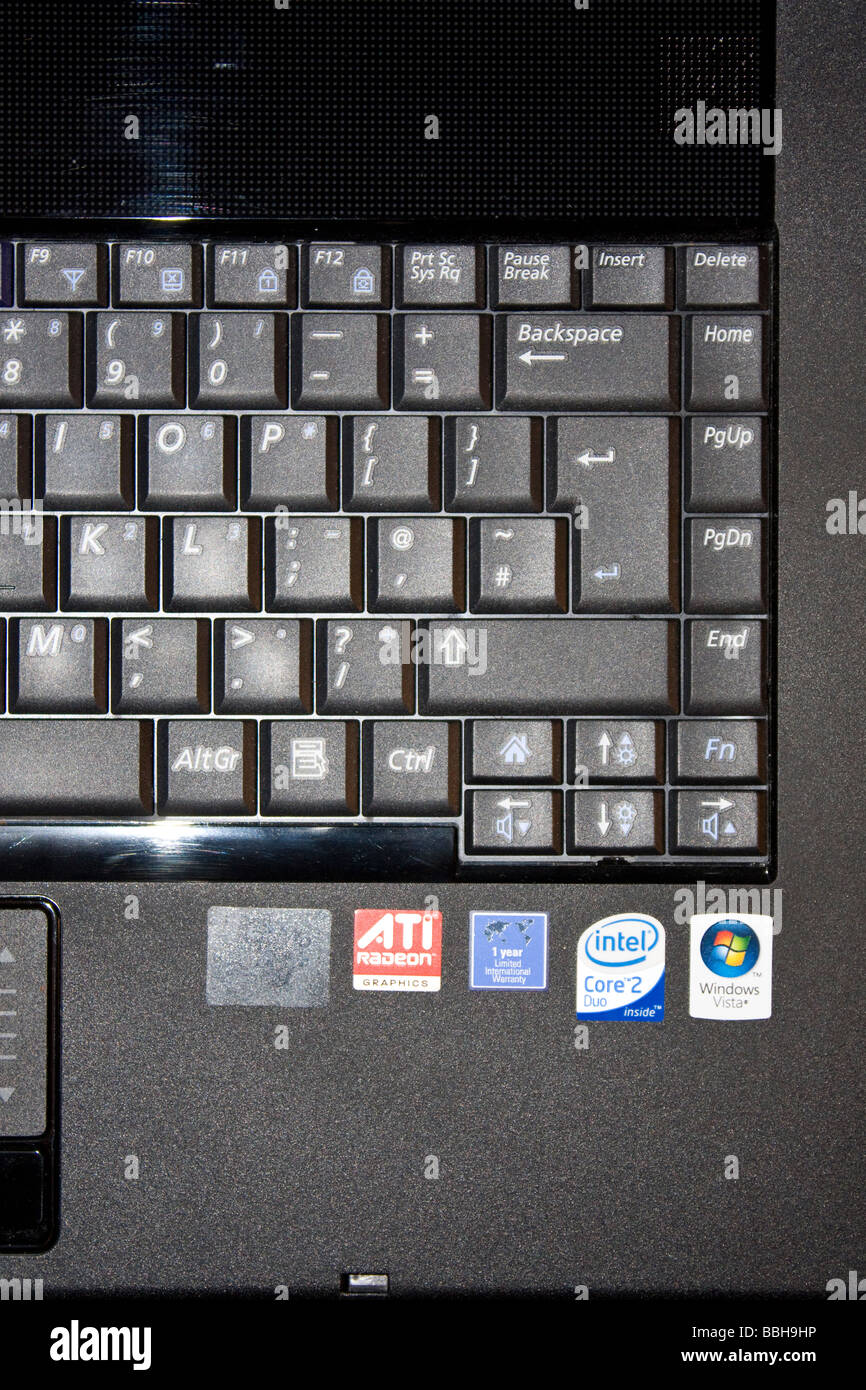 Closeup detail of a laptop computor Stock Photo