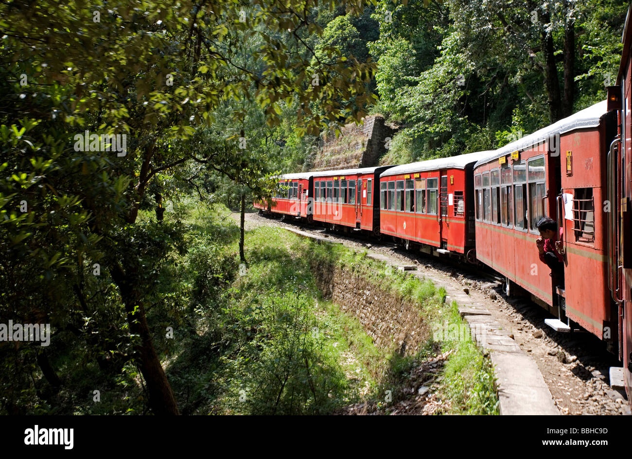 Train Kalka to Shimla. Himachal Pradesh. India Stock Photo