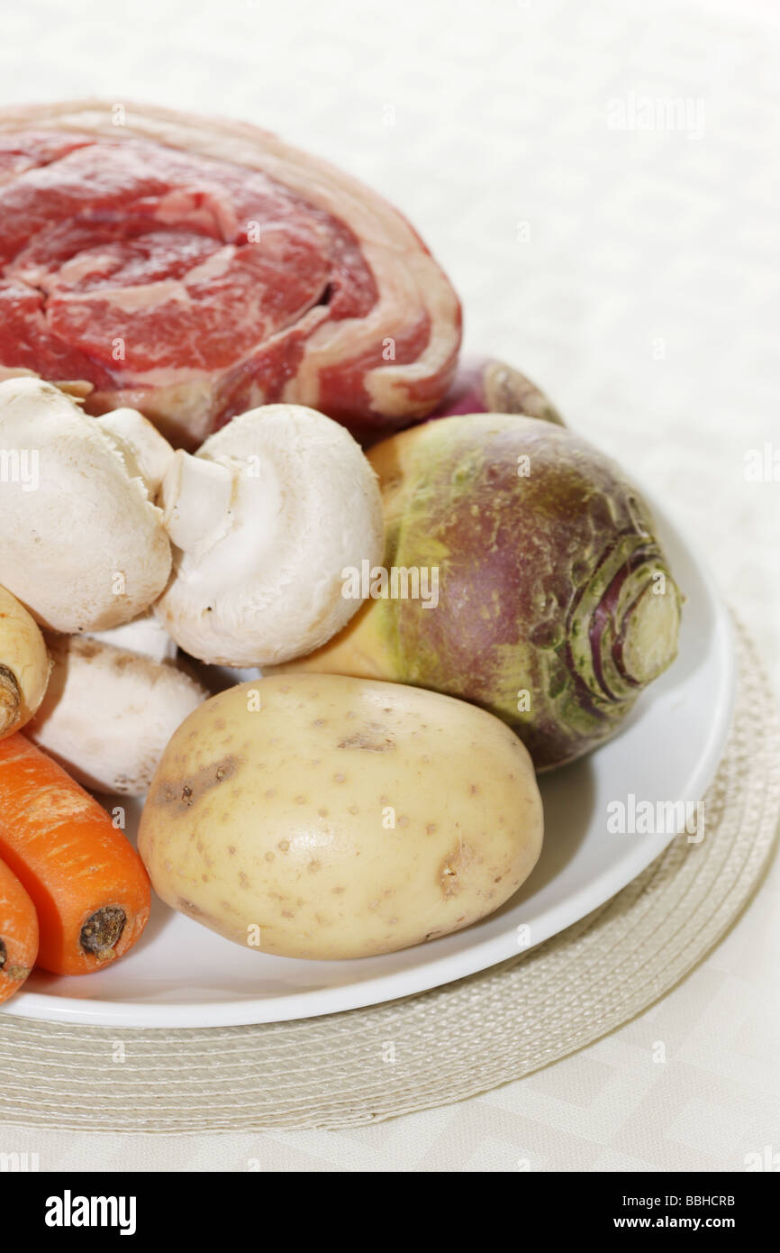 Pot Roast Beef Joint with Vegetables Stock Photo Alamy