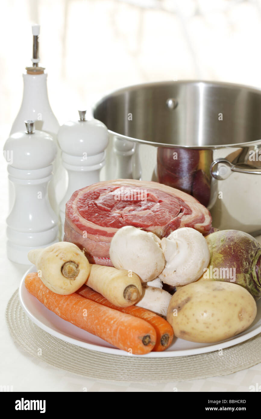Pot Roast Beef Joint with Vegetables Stock Photo Alamy