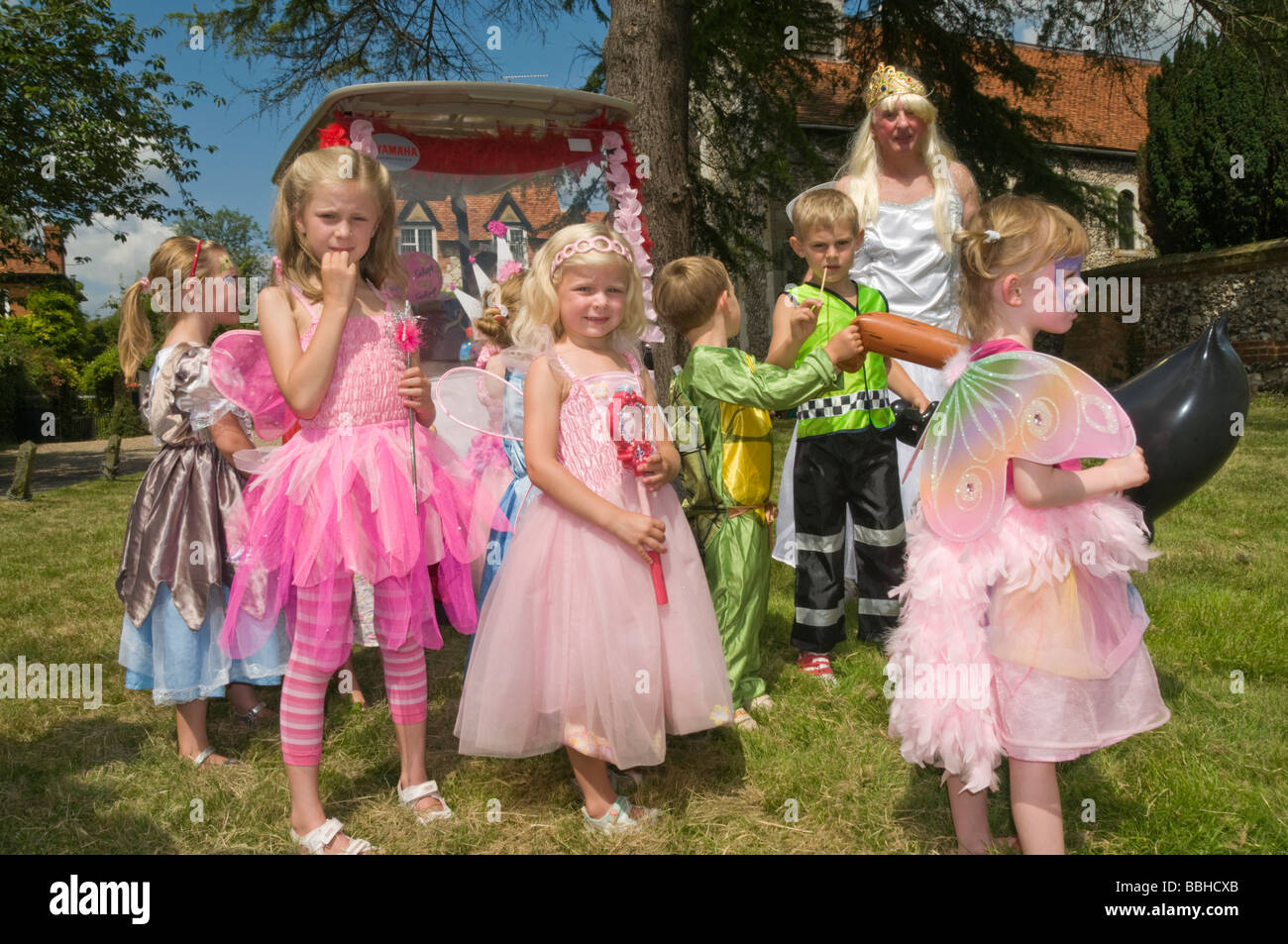 Fancy Dress contestants at Hurley Village Fete in Berkshire, just off