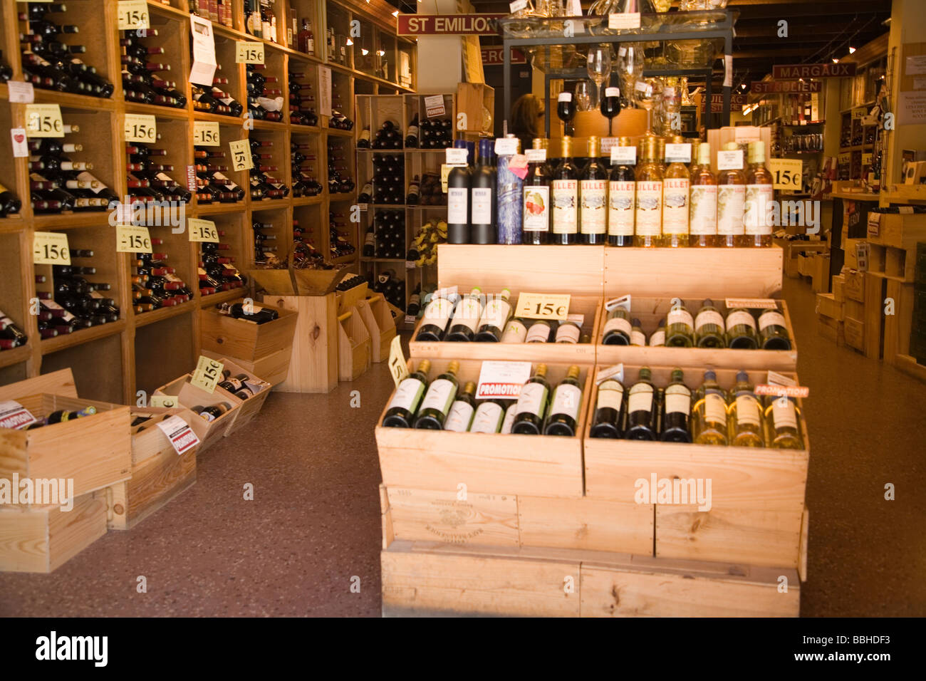 Wine shop display in Bordeaux France Stock Photo Alamy