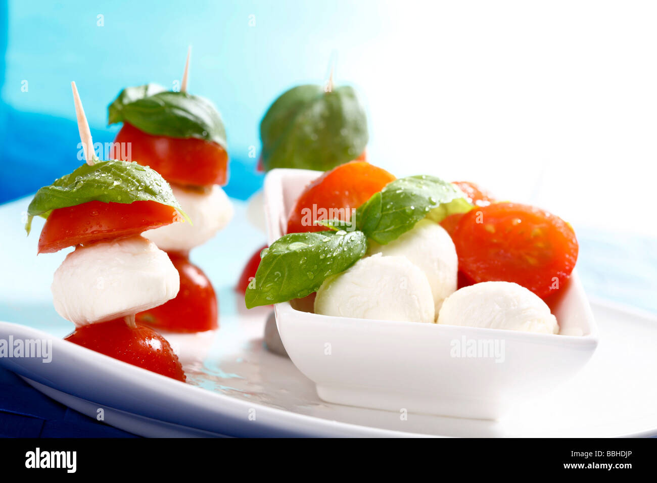 Tomato mozzarella sticks basil hires stock photography and images Alamy