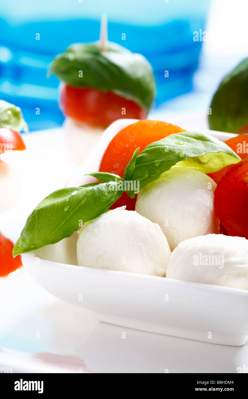 Tomato mozzarella sticks basil hires stock photography and images Alamy