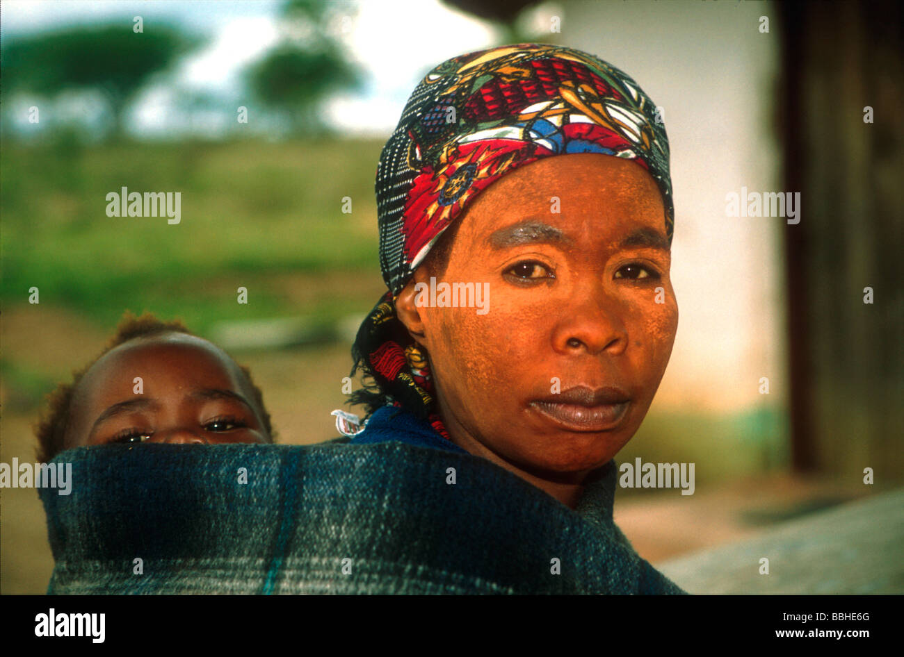 Zulu mother and baby Stock Photo