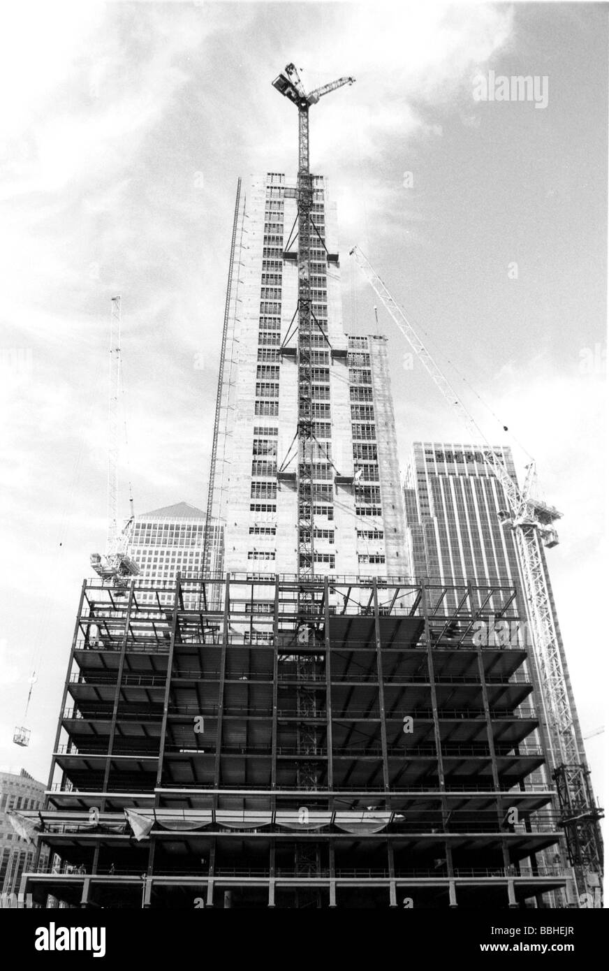 London 9 2001 cities city buildings industry tourism travel building crane cranes construction build engineering structure Stock Photo