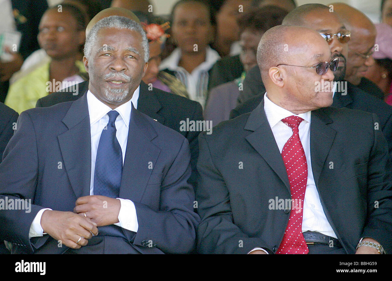 File picture nSouth African President Thabo Mbeki the then Deputy President Jacob Zuma attned the funeral of the late ANC Stock Photo