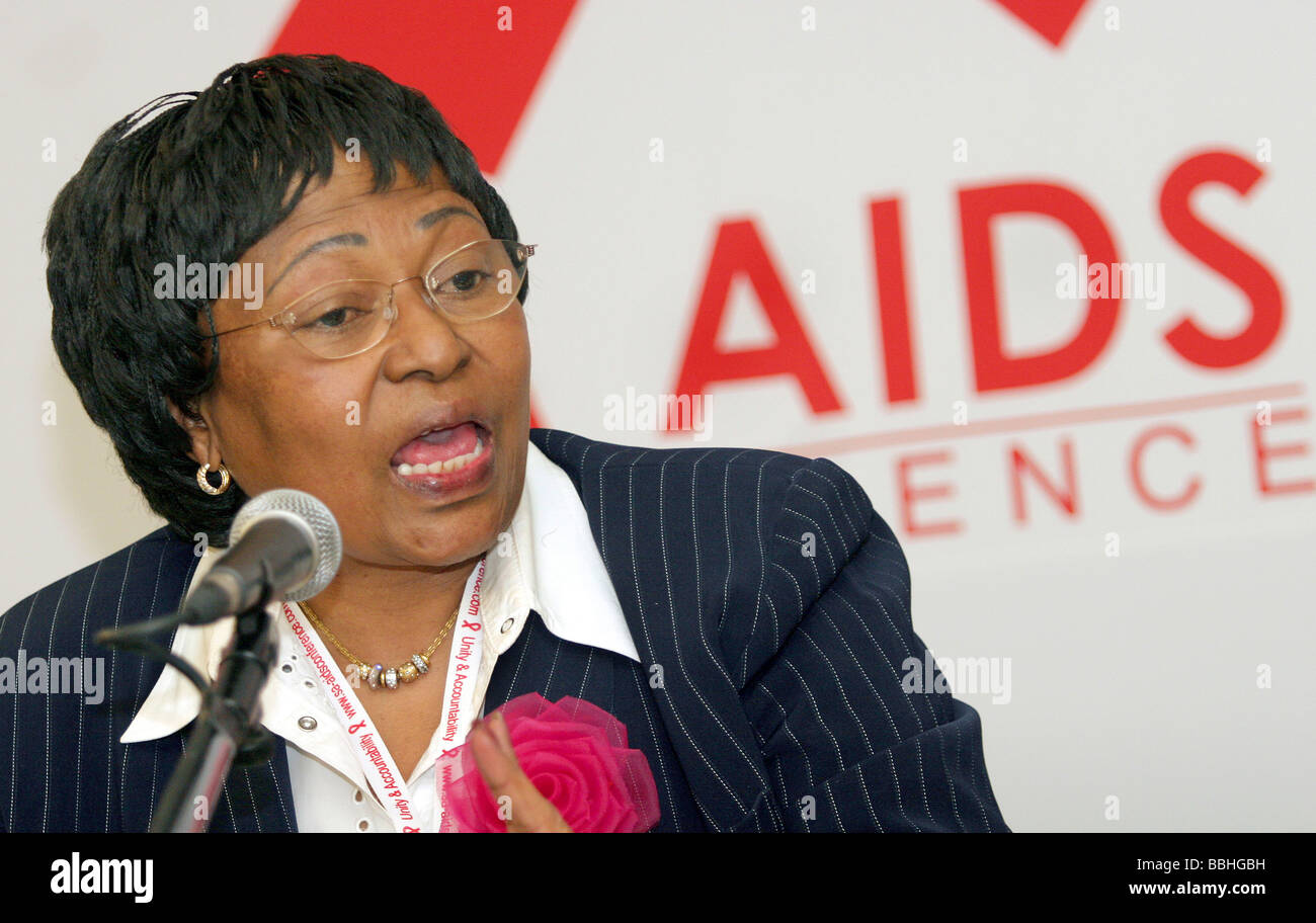 South African Minister of Health Dr Manto Shabalala Msimang attends the