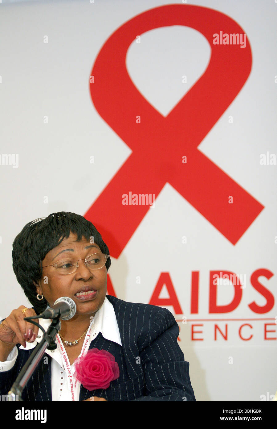 South African Minister of Health Dr Manto Shabalala Msimang attends the