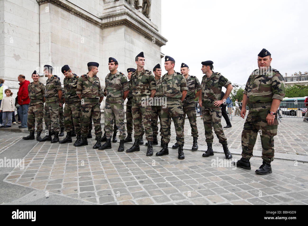 France Paris Veteran memorial service at the Arch de Triumph Stock Photo