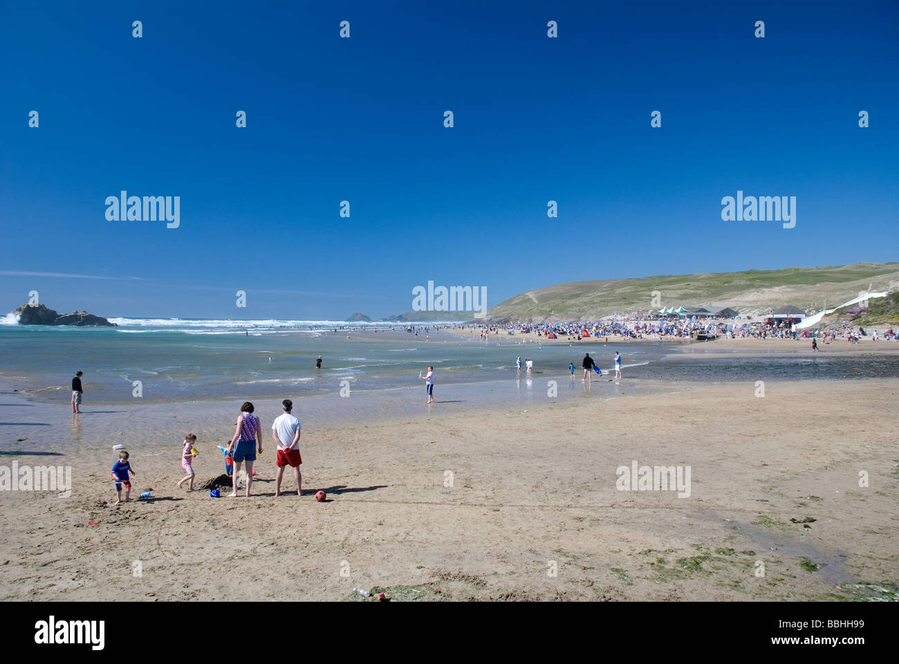 Perranporth Beach Cornwall UK.. Stock Photo