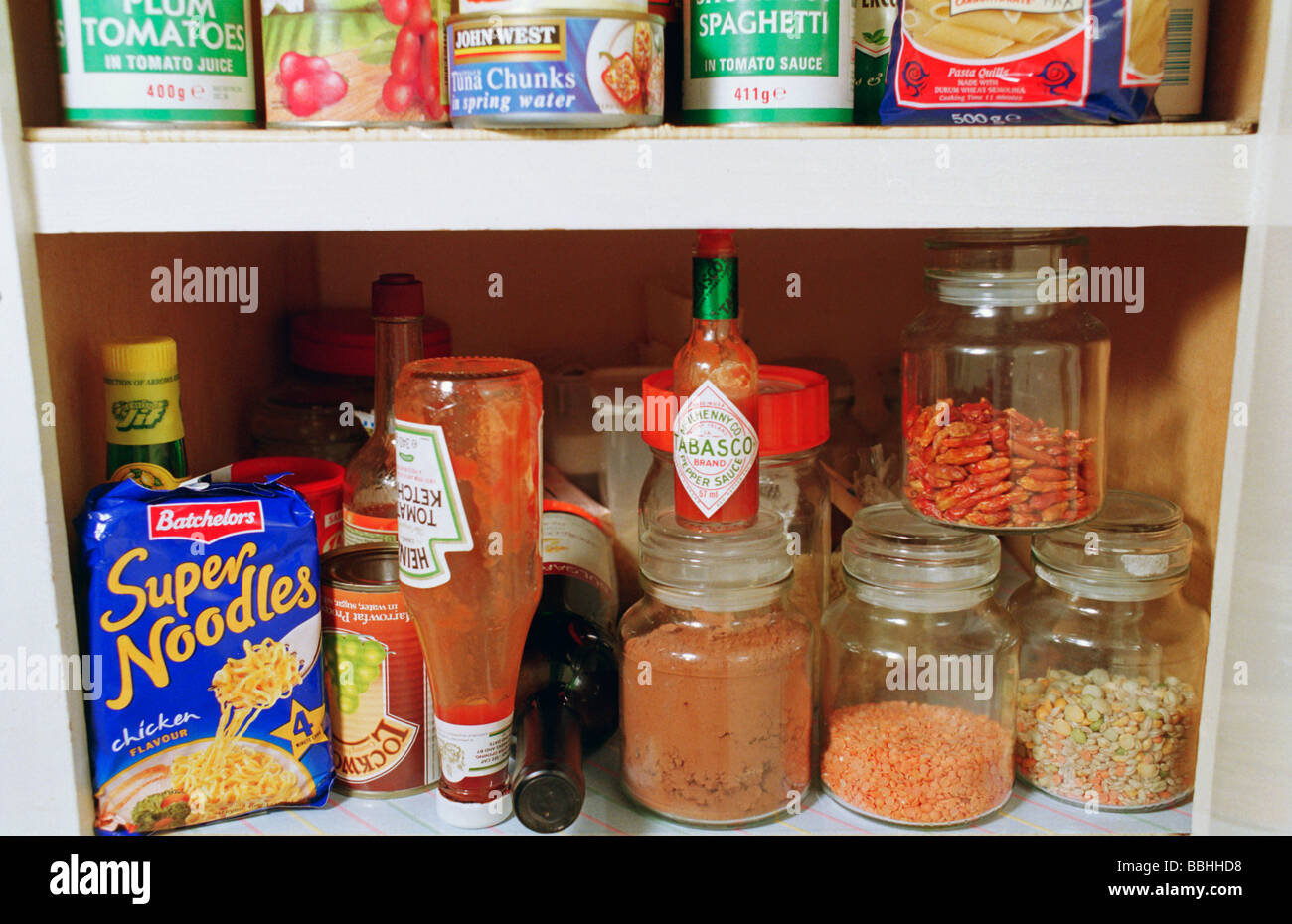 A Food Storage Cupboard A Full Pantry A Kitchen Cupboard Full