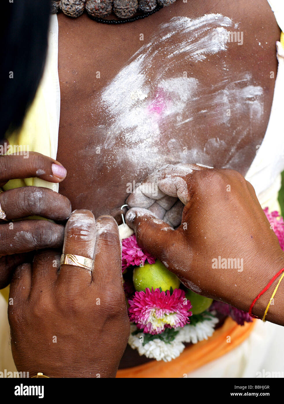 DURBAN SOUTH AFRICA A Hindu devotee gets her body pierced before she ...