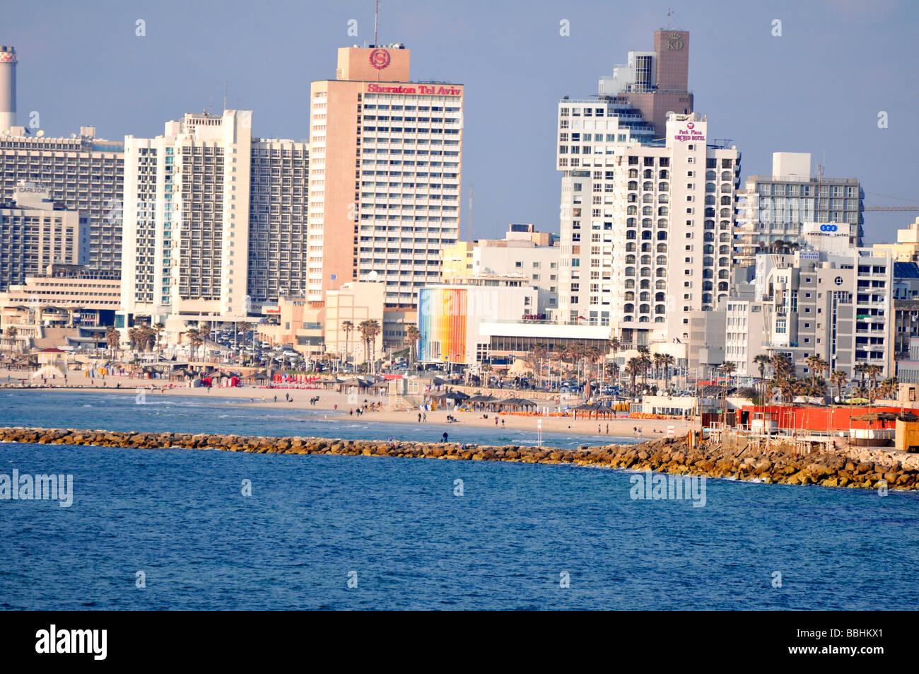 Israel Tel Aviv Beachfront Stock Photo