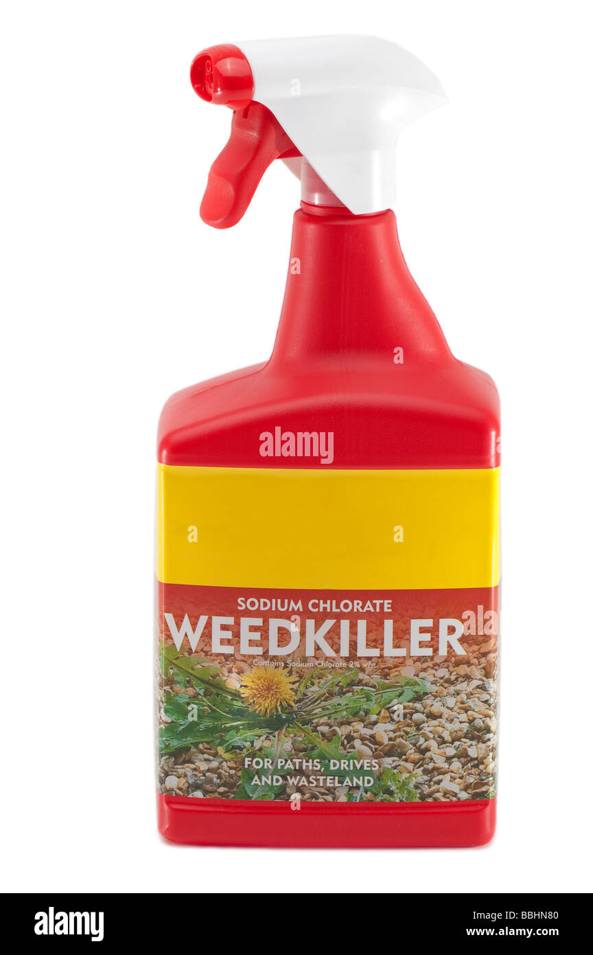 Sodium Chlorate Weedkiller Spray Stock Photo