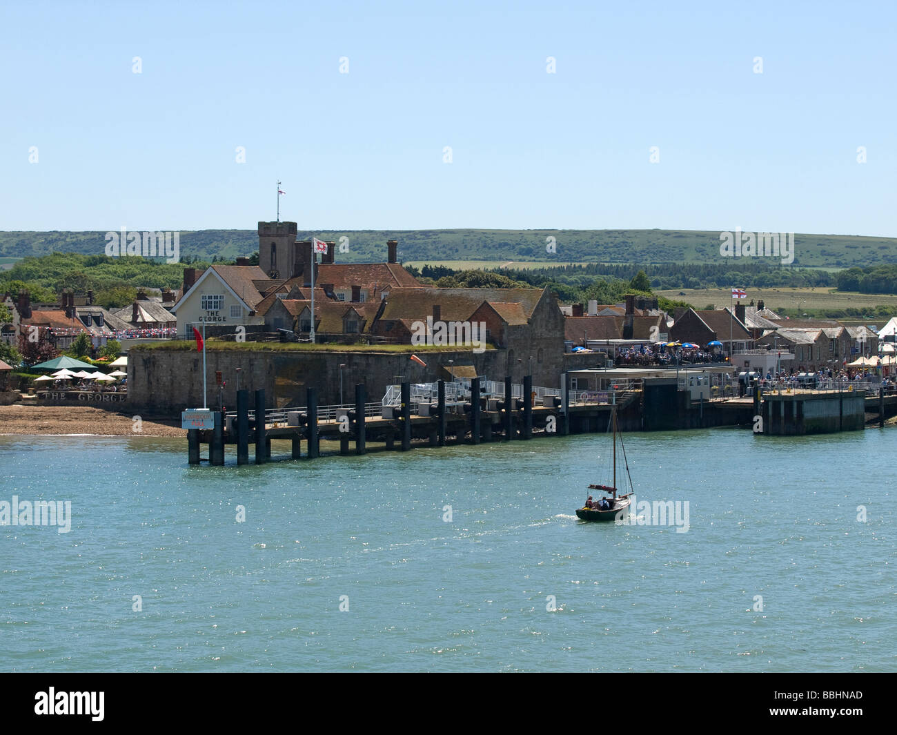 Wightlink car ferry terminal at Yarmouth Isle of Wight UK Stock Photo