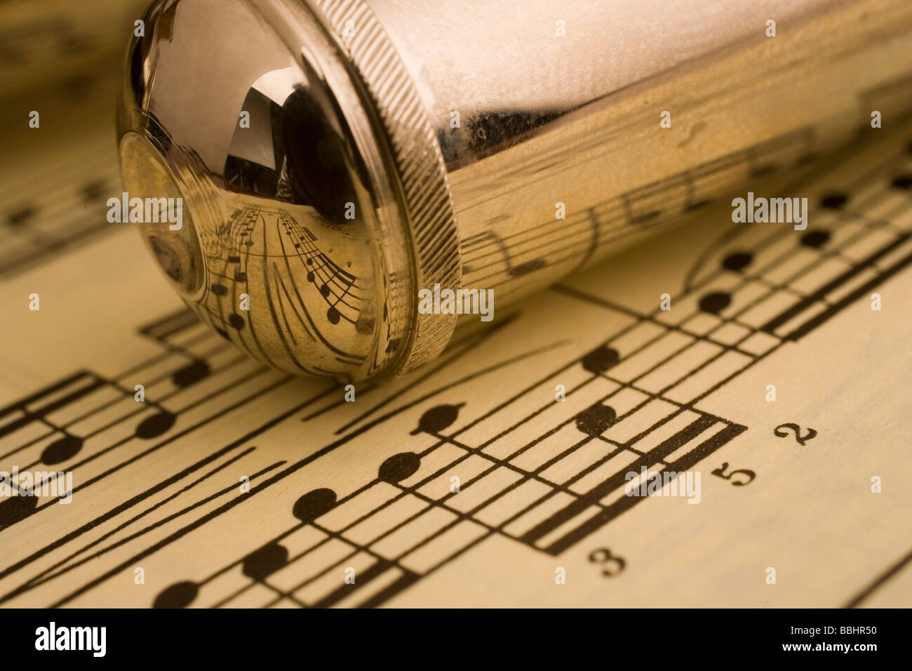 classic music, flute, score  wind instrument Stock Photo