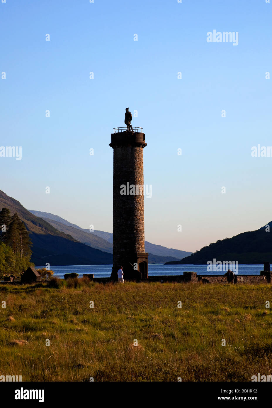 Glenfinnan Monument, with Loch Shiel, Lochaber, Scotland, UK Europe Stock Photo
