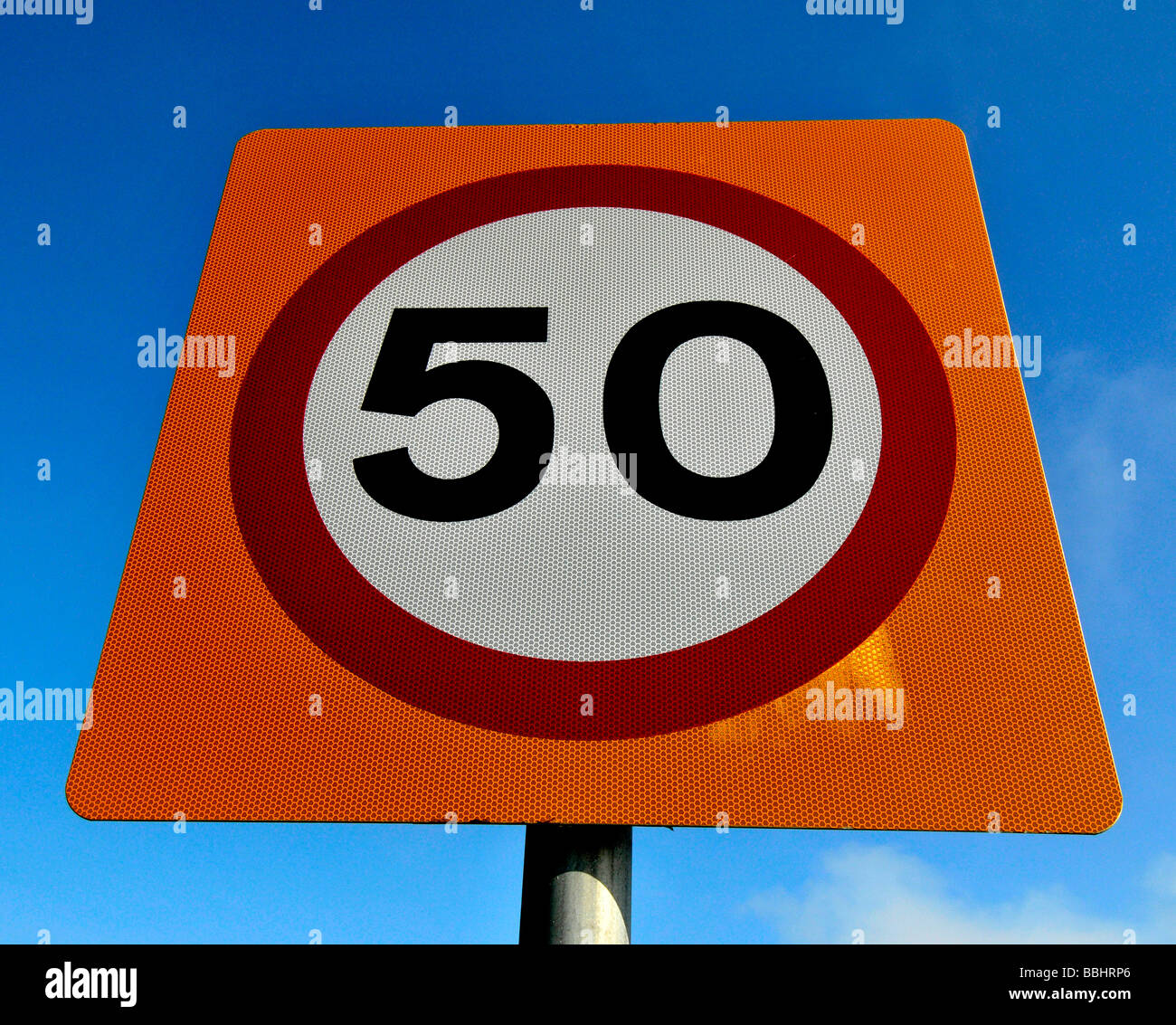 50mph speed limit sign, UK Stock Photo
