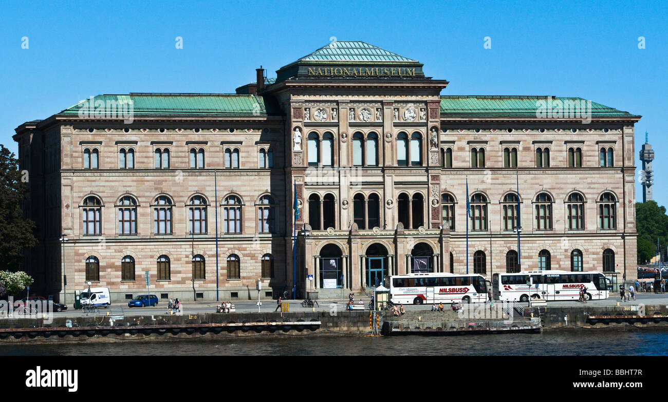 Nationalmuseum the national art museum in Stockholm Sweden holding a