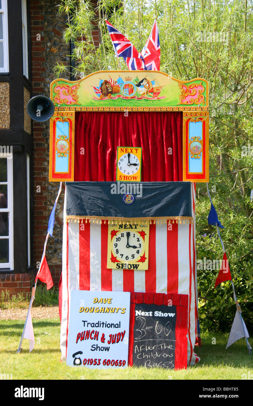 Punch and Judy show at an English village fete Stock Photo