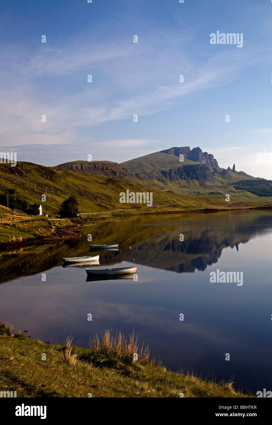 Old Man of Storr and Loch Fada, Isle of Skye, Scotland, UK, Europe Stock Photo
