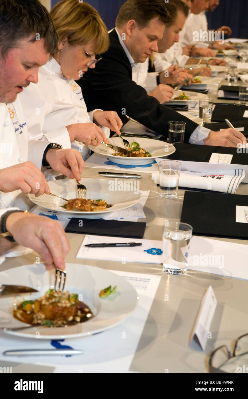 Panel of judges Food tasting during Swedish chef contest in Gothenburg