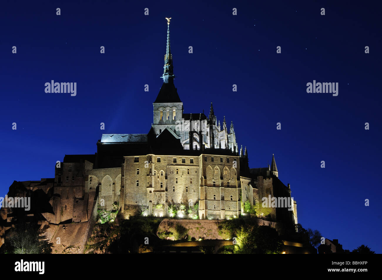 Mont st Michel at night Stock Photo