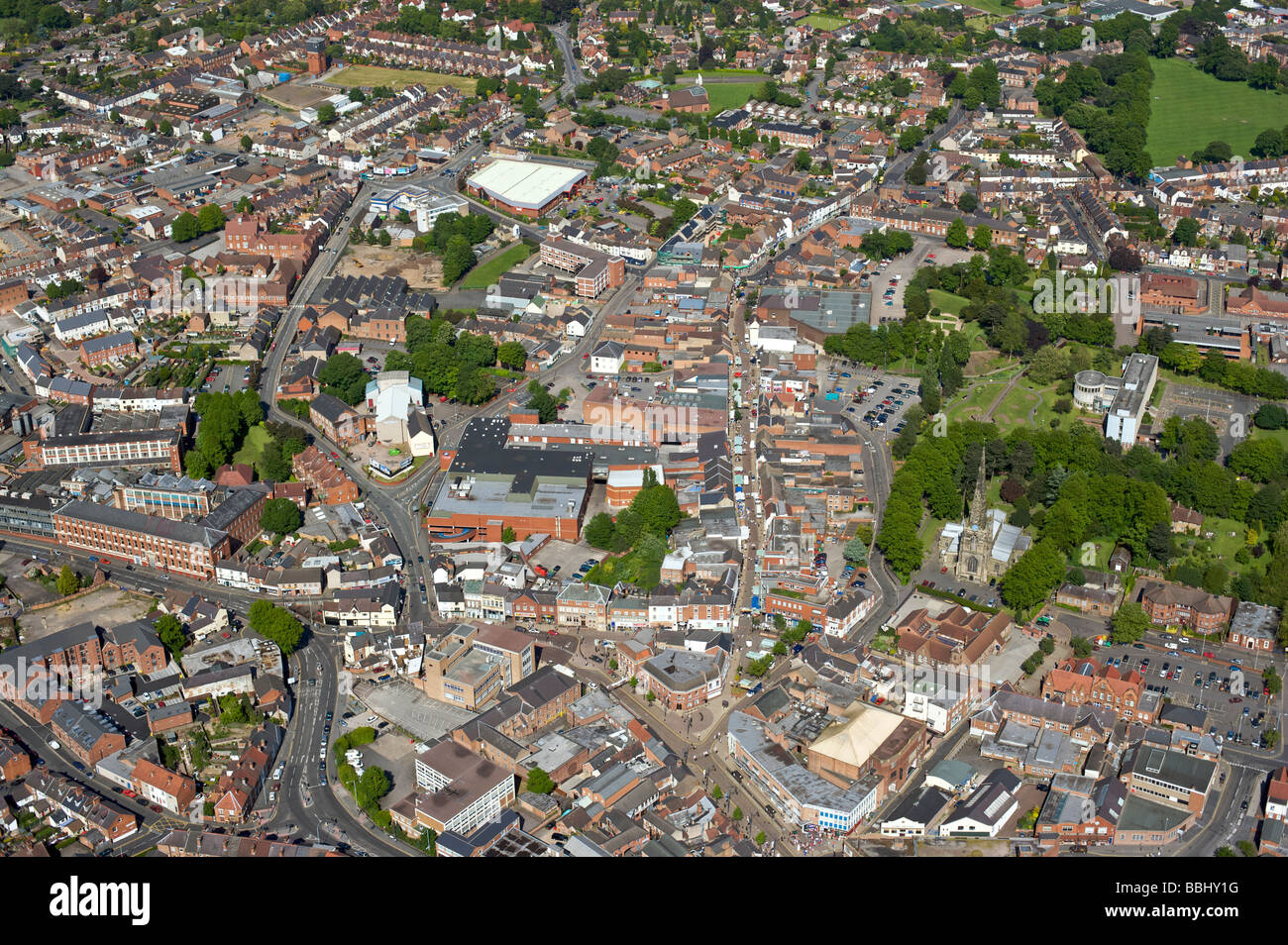 Aerial view of Hinckley town Stock Photo - Alamy