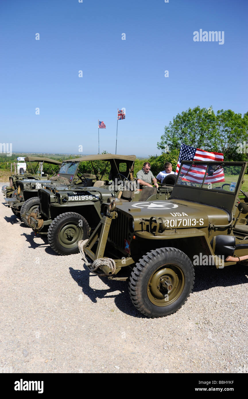 D-Day US Jeep at German gun battery at Crisbecq Manche Normandy ...