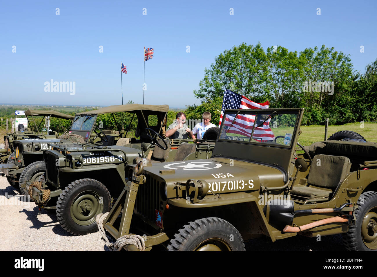 D-Day US Jeep at German gun battery at Crisbecq Manche Normandy ...