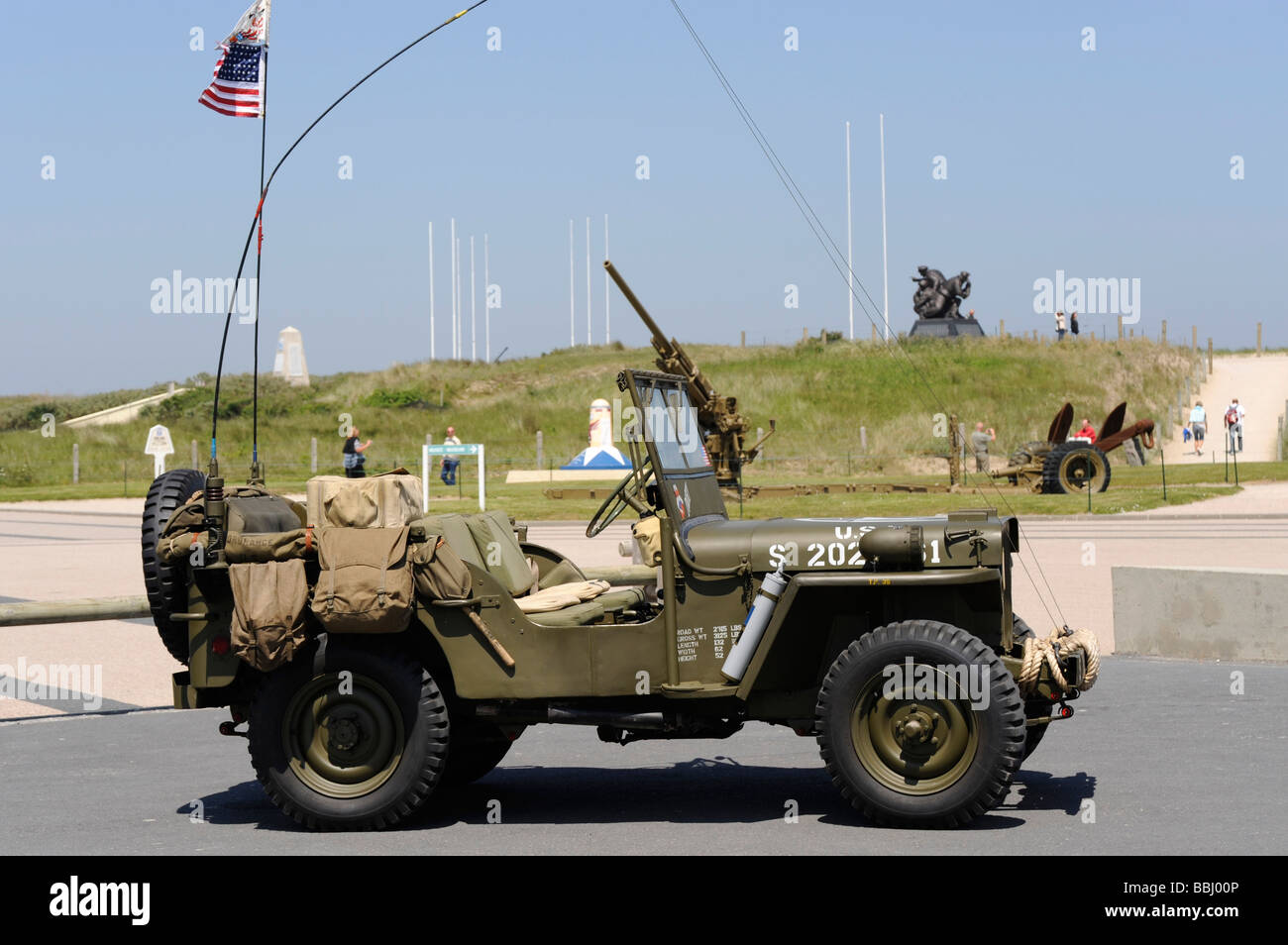 D-Day US Jeep at Utah beach Sainte Marie du Mont Manche Normandy ...