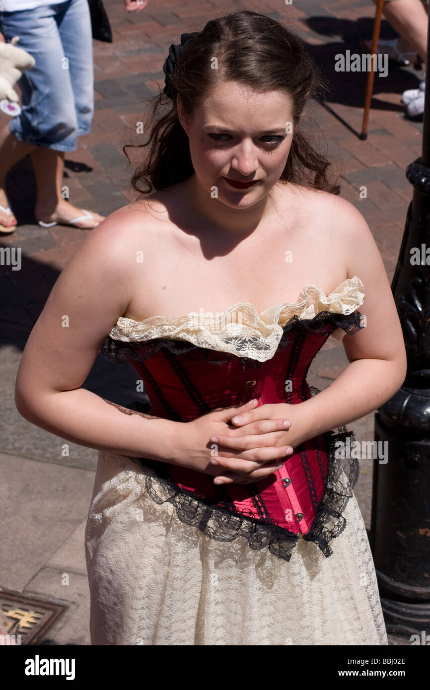 dickens character festival victorian dress clothing costume street theatre fun rochester kent Stock Photo