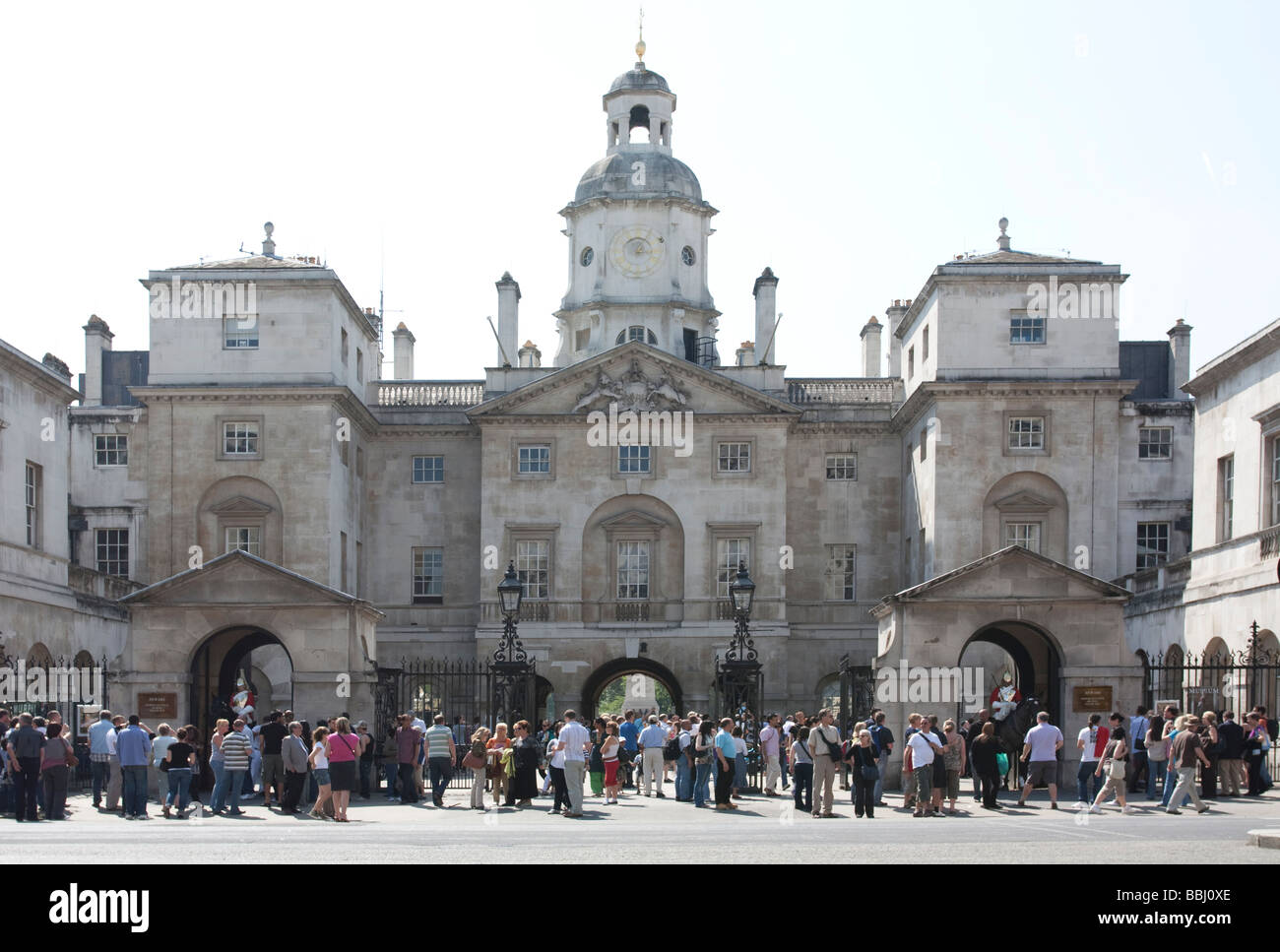 Tourists - Horse Guards Parade - Whitehall - London Stock Photo