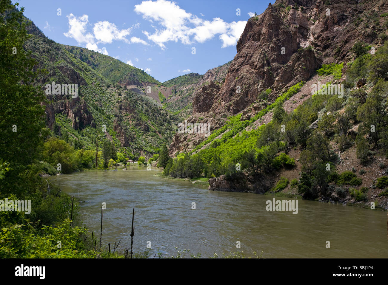 View of the Gunnison River Black Canyon of the Gunnison National Park Colorado USA Stock Photo