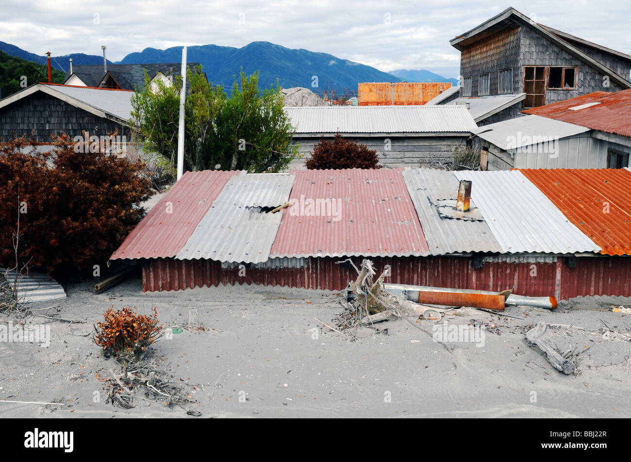 Natural disaster in Chaiten Stock Photo