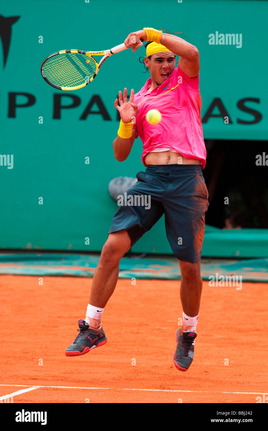 Paris,France RAFAEL NADAL in grand slam french international tennis open of roland  garros 2009 from may 22 to 5 th june Stock Photo - Alamy