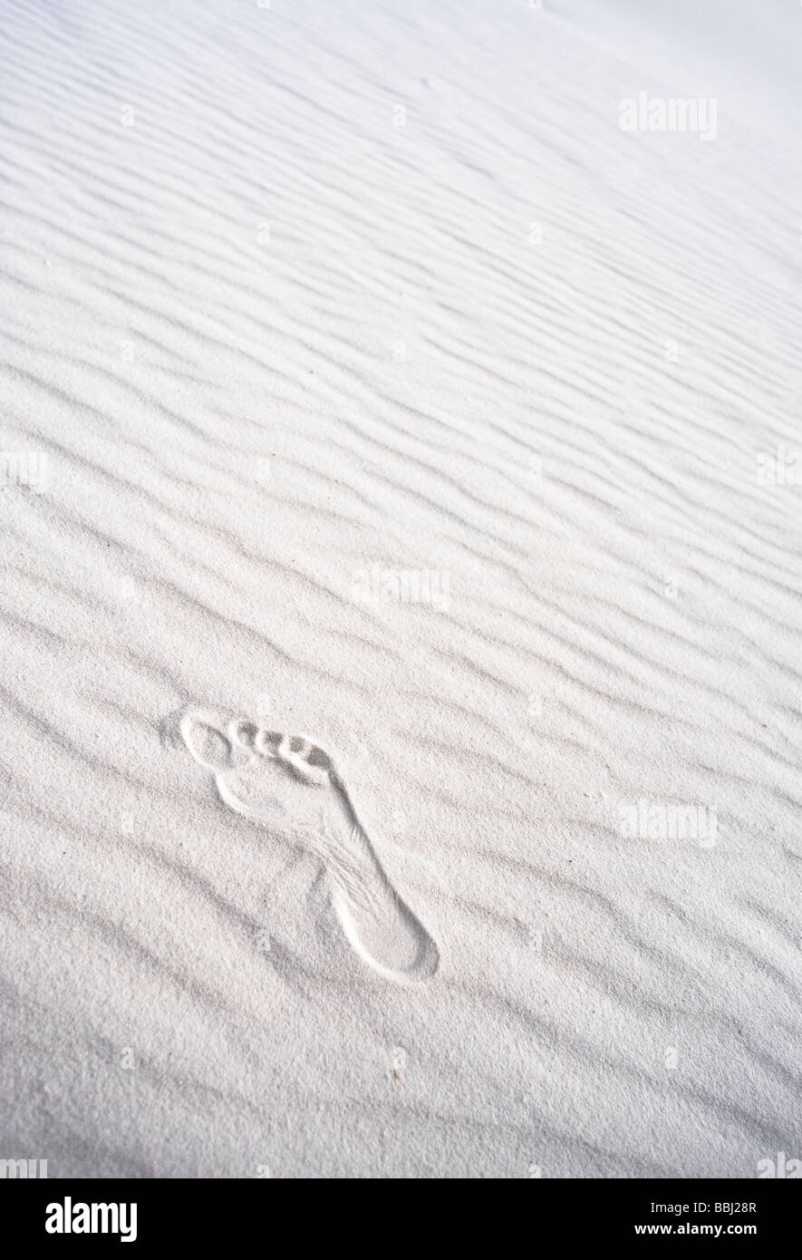 Footprint in the sand at White Sands National Monument, NM Stock Photo Alamy