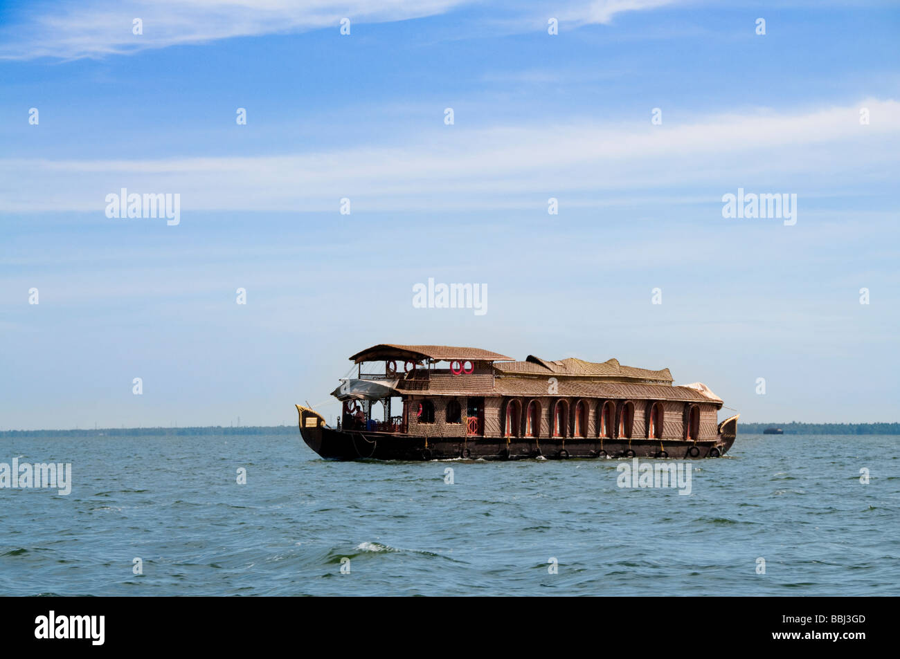 House boat in backwater, cochin Stock Photo