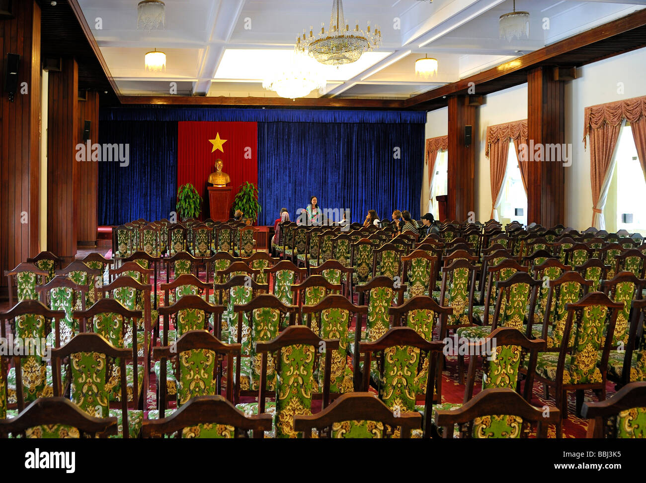 Assembly room at the Reunification Palace in Saigon, former government building of the South Vietnamese government, Saigon, Ho  Stock Photo
