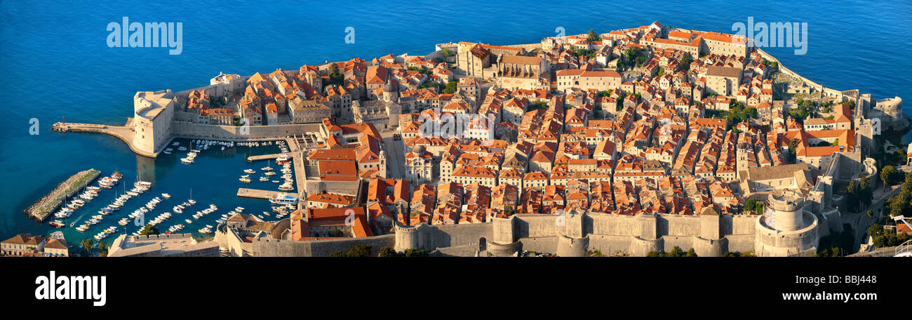 Panoramic Aaial View of Dubrovnik - Croatia Stock Photo