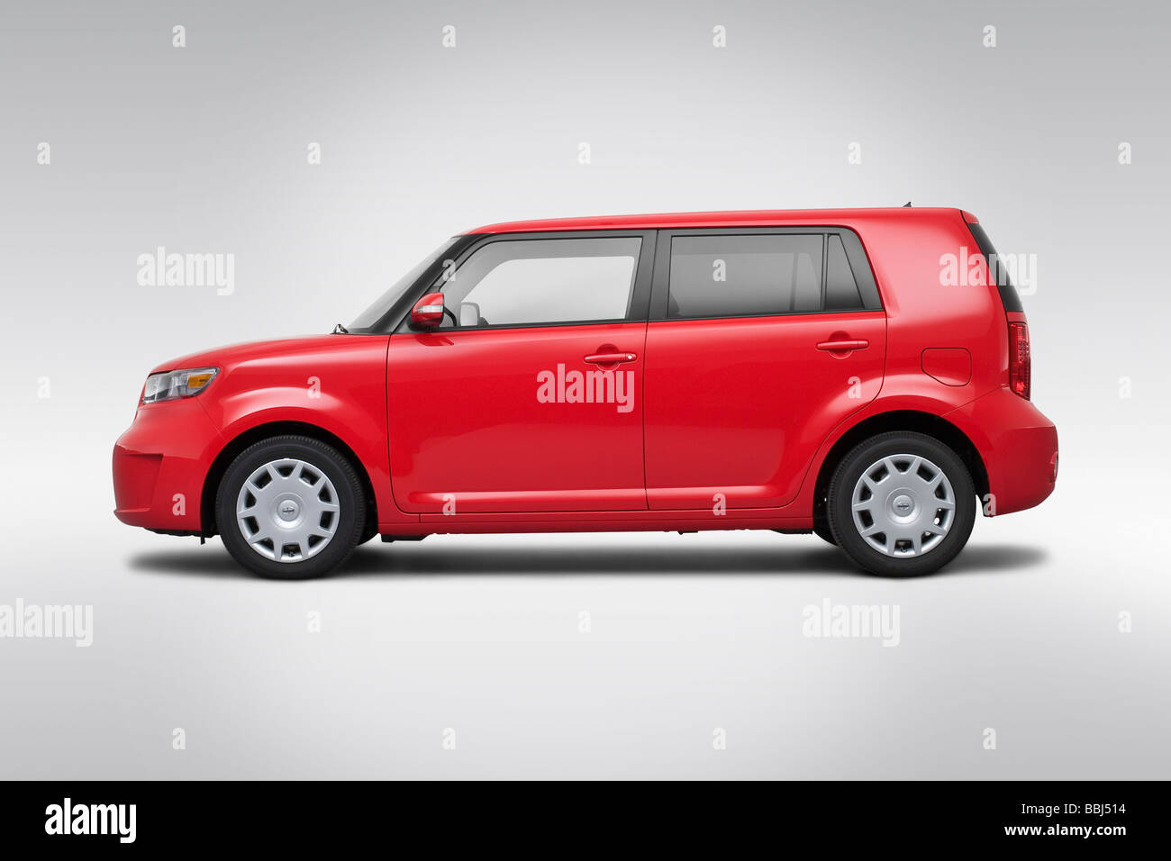 2009 Scion xB Series 6.0 in Red - Drivers Side Profile Stock Photo