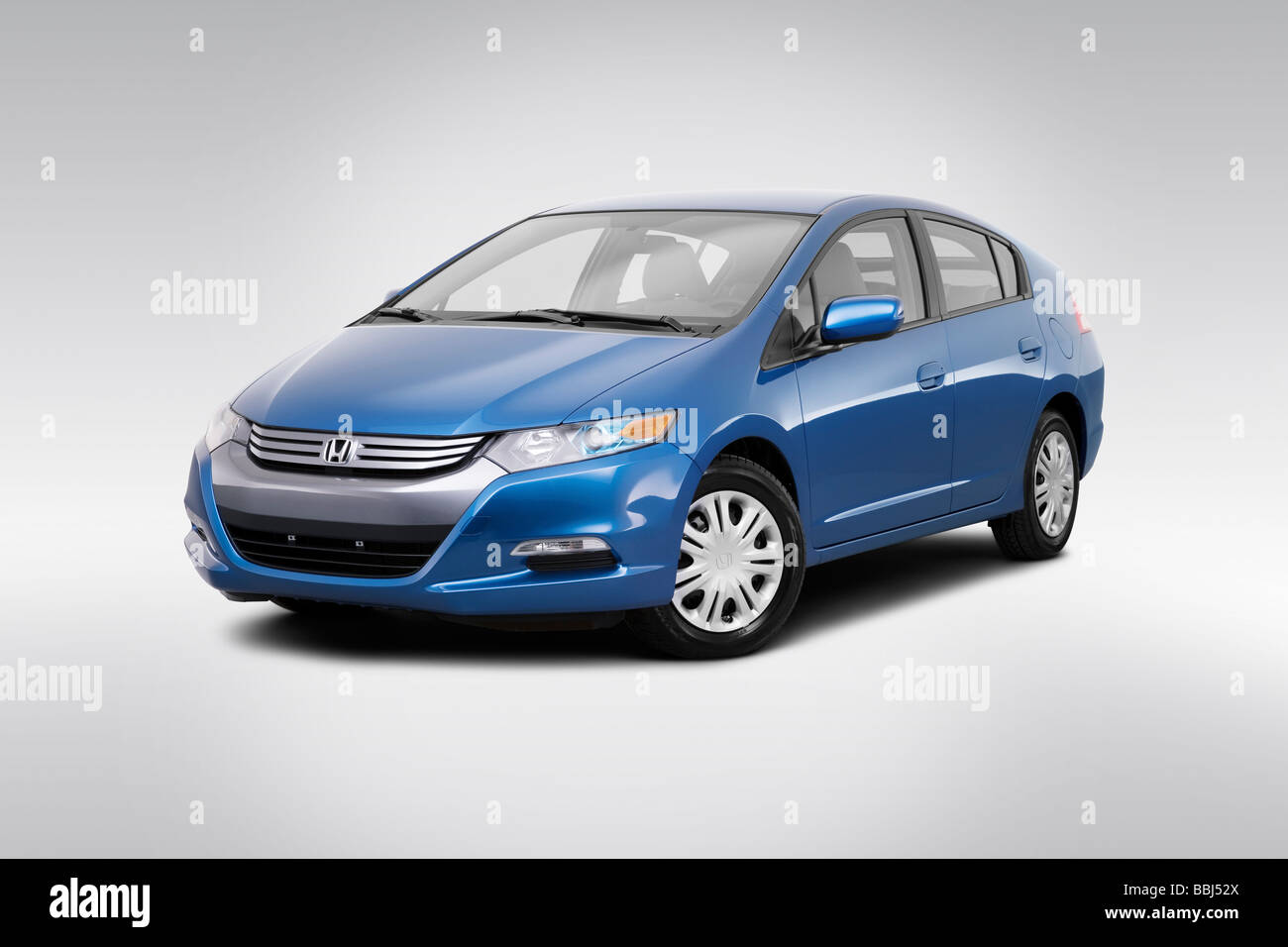 2010 Honda Insight Hybrid LX in Blue - Front angle view Stock Photo