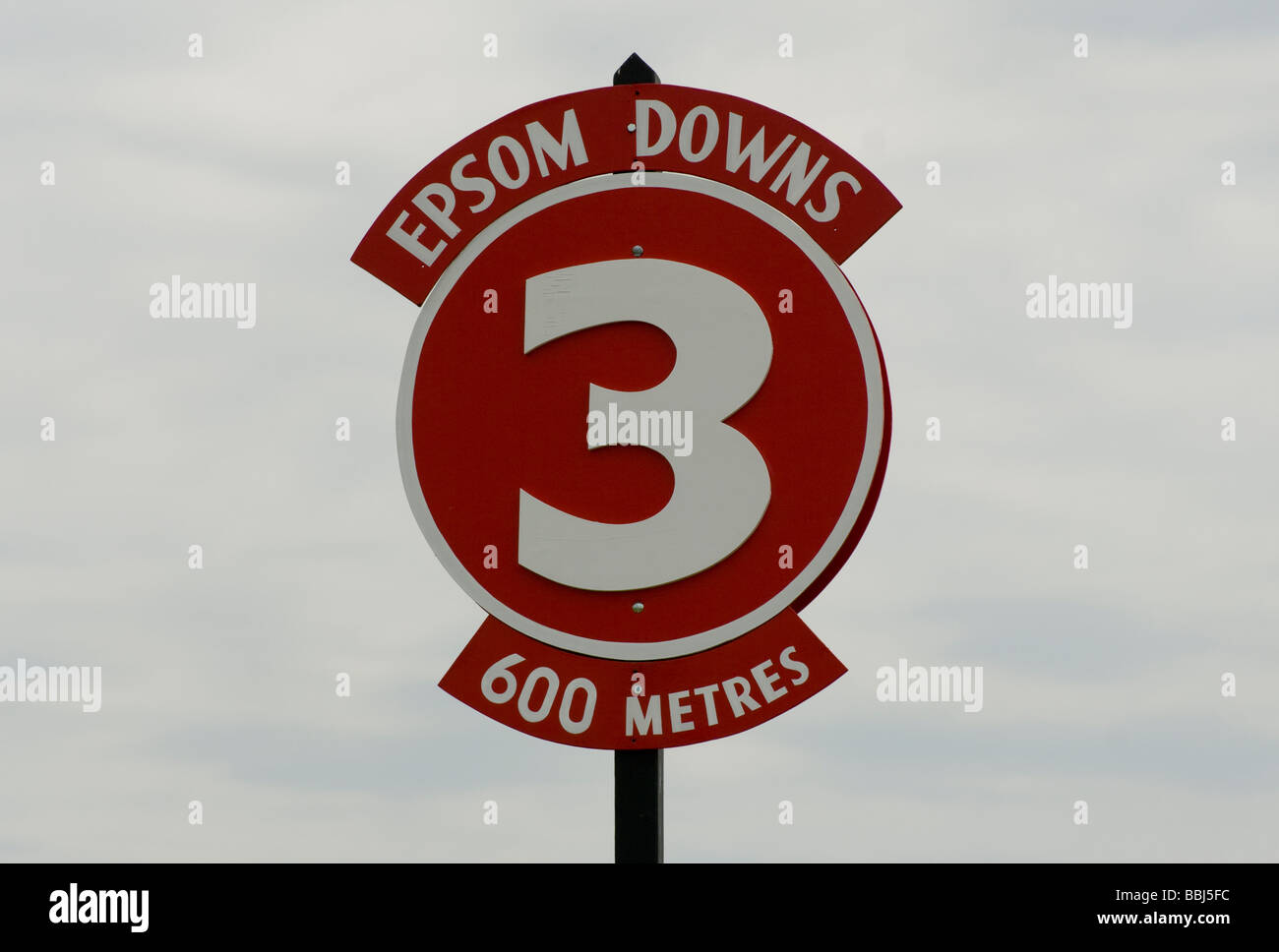 3 Furlong Marker Stock Photo Alamy