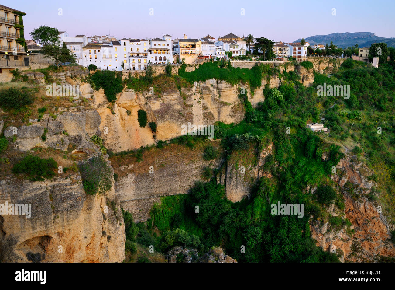 El Tajo Gorge edge and cliffs of Ronda old town Spain Stock Photo - Alamy