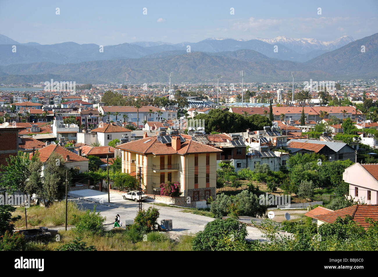 View of city, Fethiye, Mugla Province, Turkey Stock Photo