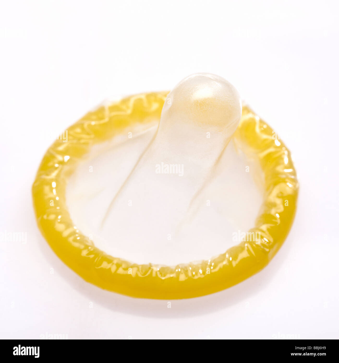 Condom on white Stock Photo
