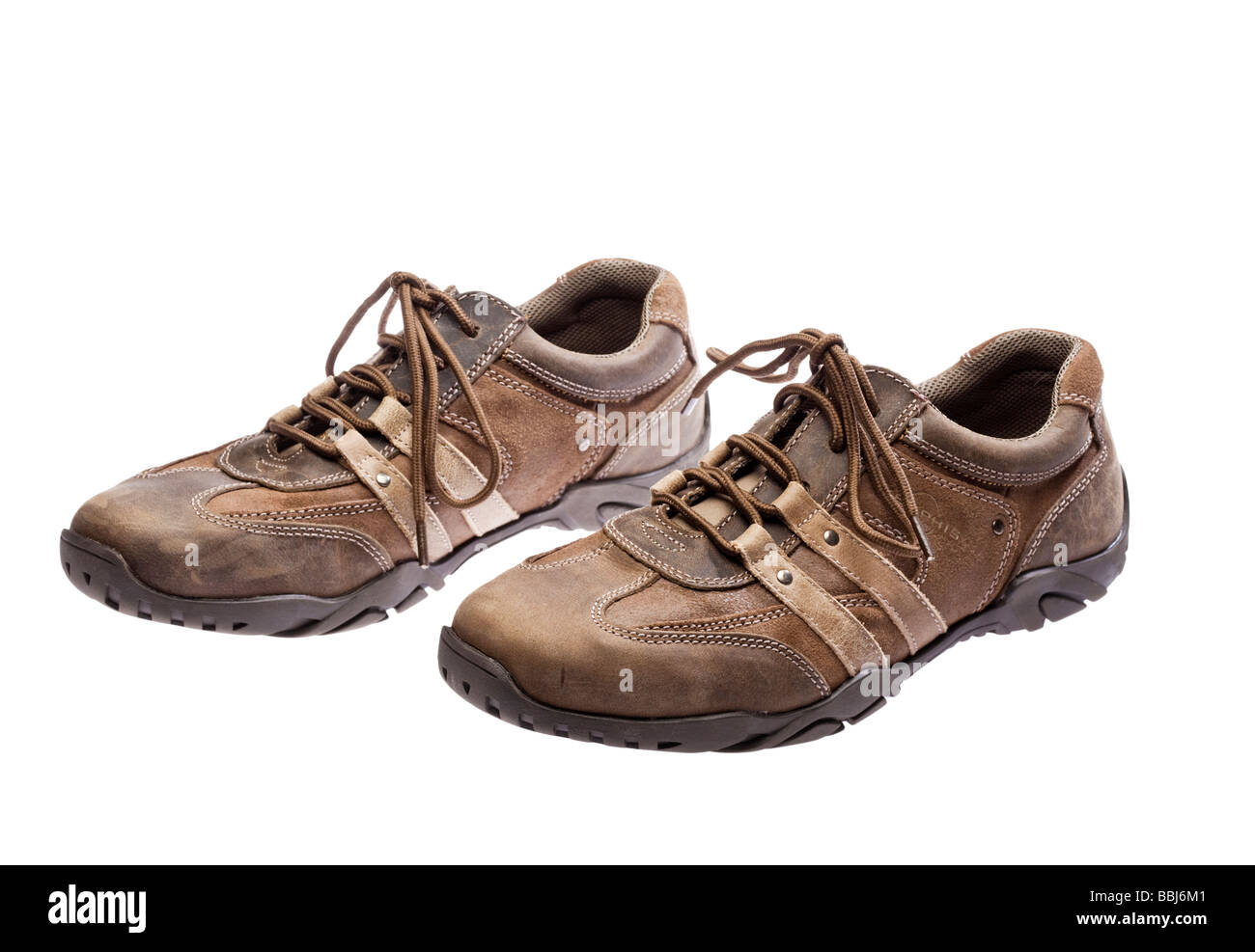 Pair of mens walking shoes Stock Photo